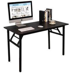 New Black Home Office Desk 47 inch - No Assembly Folding Computer Table