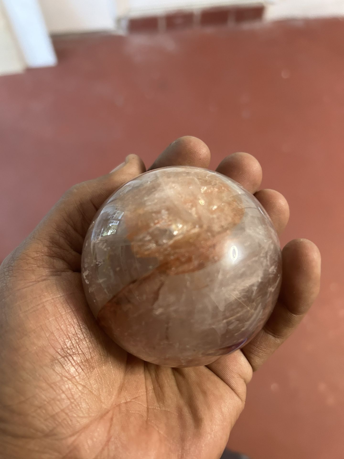 Large Fire Quartz Sphere