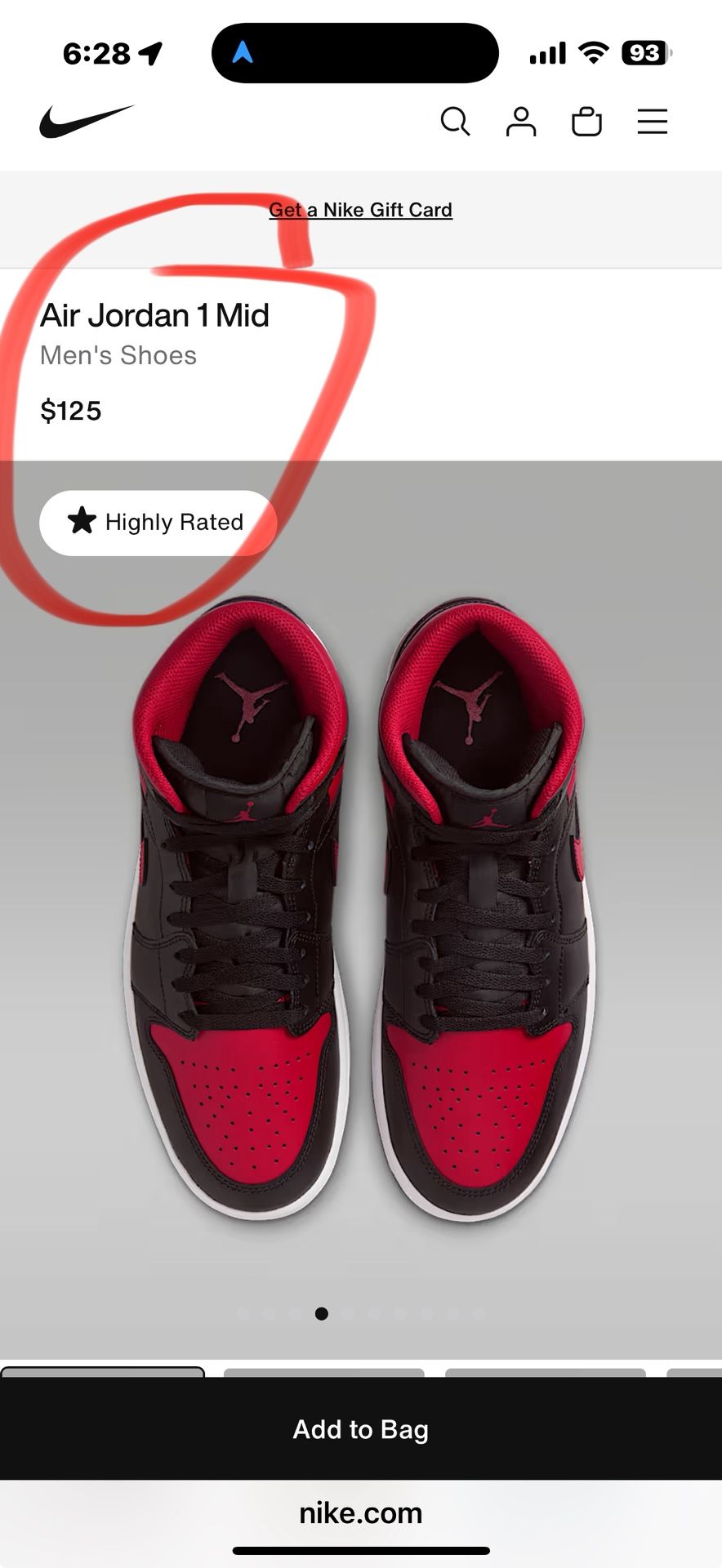 Air Jordan 1 Mid Men's Shoes in excellent condition