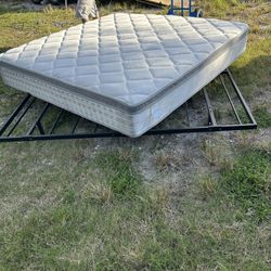 Queen Bed frame And Mattress 