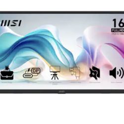 MSI - Pro MP165 E6 15.6" LCD FHD 60Hz 4ms Adaptive Sync IPS Portable Monitor with Built-in Speakers (2x type-c, HDMI) - Matte Black