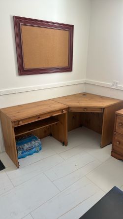 2 piece real wood desk