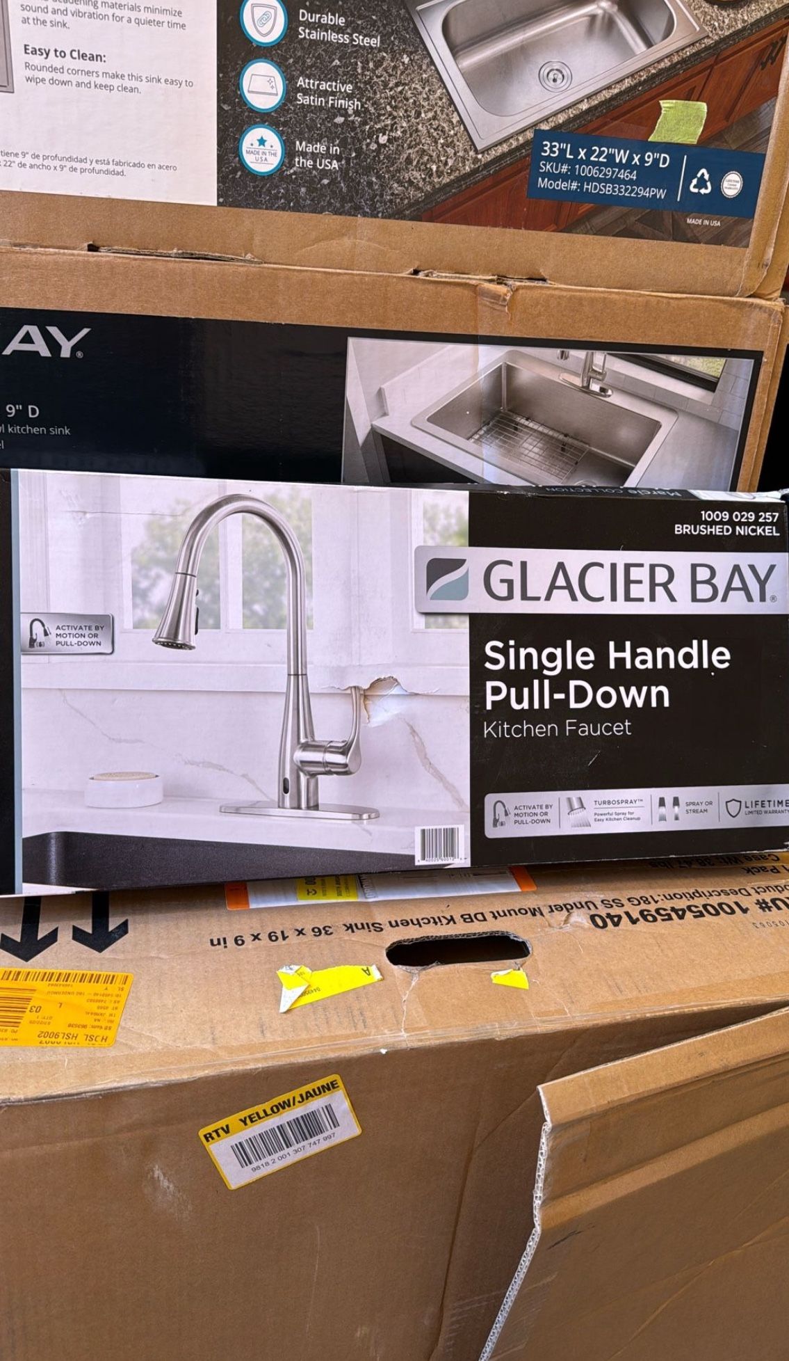 Glacier Bay Marcie Single Handle Integrated Pull Down Touchless Kitchen Faucet in Stainless Steel,All Products : American Fashion Style Bags On Sale