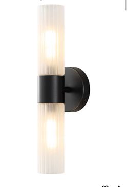 Bathroom Light Fixtures 2-Light, Modern Vanity Light for Bathroom, Wall Sconce with Frosted Glass Rods Shades, Hardwired Wall Light Fixtures for Livin