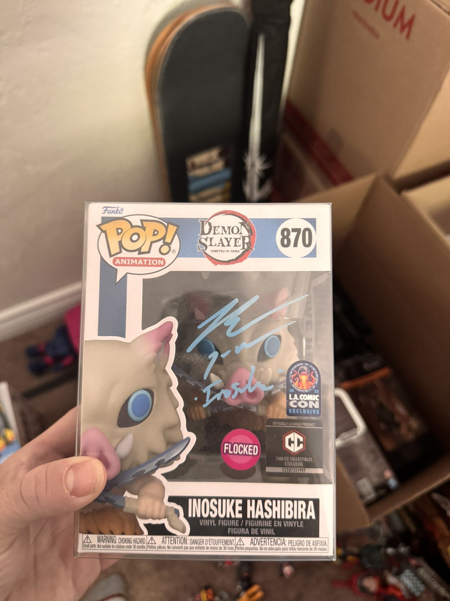 LA Comic Con 2023 INOSUKE HASHIBIRA POP FIGURE FUNKO DEMON SLAYER SIGNED RARE