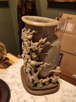 Soapstone hand carved Vase