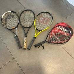 Lot Of 3 Tennis Rackets + Racquetball Racket