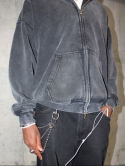 Medium Heavyweight washed zip up hoodie