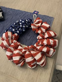 American Flag Decorative Door Wreath 