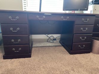 Executive desk and large 2 drawer file cabinet