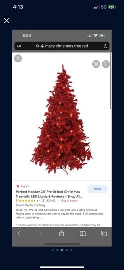 Red Tree From Macys Pre Lit And Has Red Bulbs That Light Up