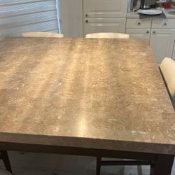 Marble Kitchen Table Set With Bar Stool