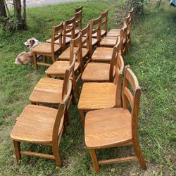 Solid Oak Chairs 