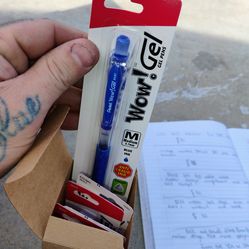 Pentel wow blue gel pens