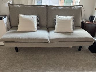 Gray Fabric Armless Sofabed