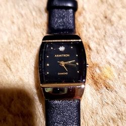 Women's Armitron Diamond Watch With Leather Band New..