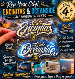 California Beach Stickers – Car Window Decals $4 Each