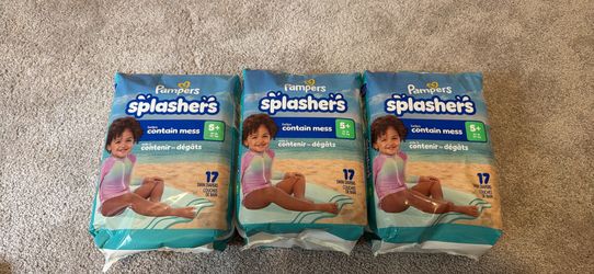 Pampers Splashers Swim Diapers, Size 5+, 17 Count (31+ lbs) 3 for$10