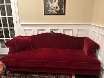 Redish Burgundy Mohair Sofa
