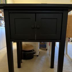 Black storage side table accent table 28x24x16