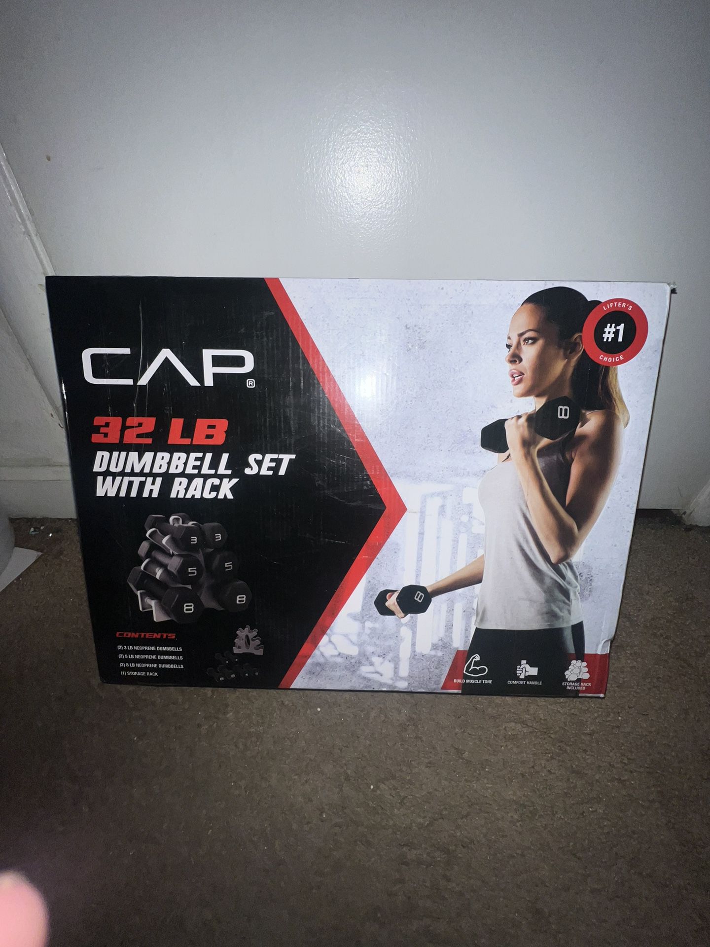 32lb Dumbbell Set With Rack 