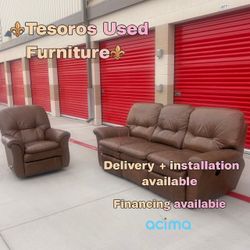 La-z-boy leather sofa recliner set