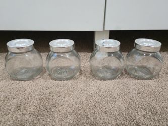 Ikea RAJTAN Spice Jar, Glass/Aluminum Color, 5 oz x4