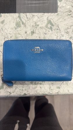 Coach wallet blue leather