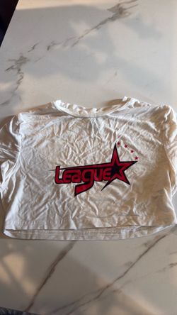 League Star White Graphic Crop Top