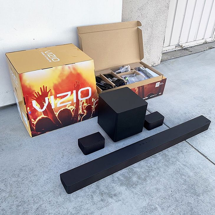 (NEW) $140 VIZIO V-Series 5.1 Home Theater Sound Bar Dolby Audio, Bluetooth, Wireless Subwoofer, Remote Control (V51x-J6)