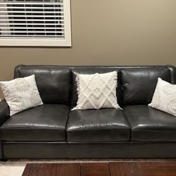 Leather Sofa & Loveseat - Gray - Bernhardt 