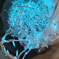 Blue Christmas Lights.  5 Strands.