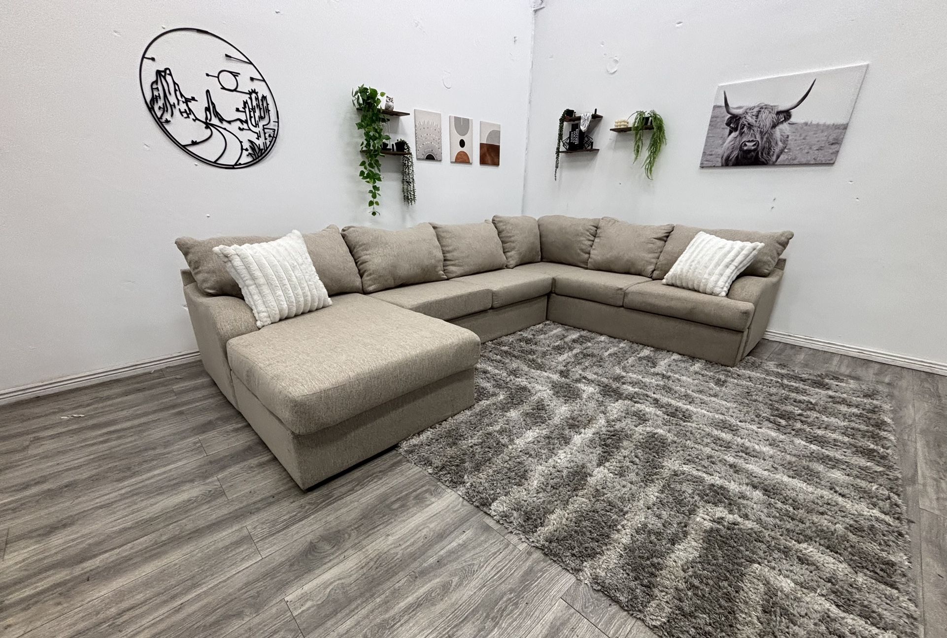 Cream Sectional Couch - Free Delivery