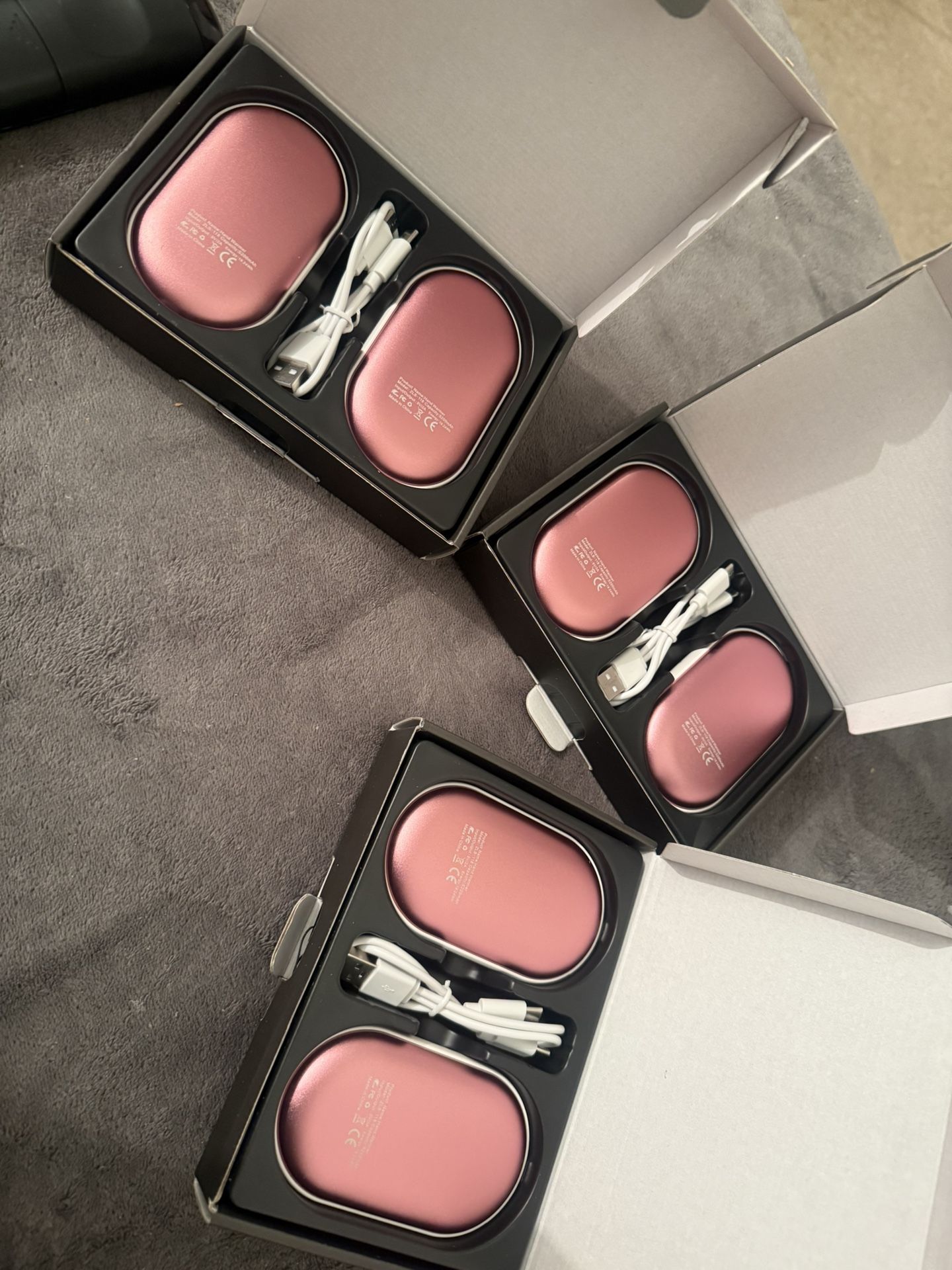 Hand Warmers Rechargeable 2 Pack, 10400mAh Double-Sided Heat Electric Handwarmers Powerbank, 4-inch Full-Surface Heat, Portable Camping Hand Warmers,