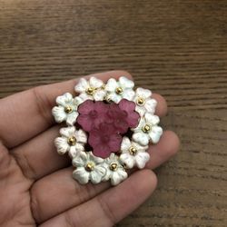Gold Plated Floral Bouquet Brooch Pin