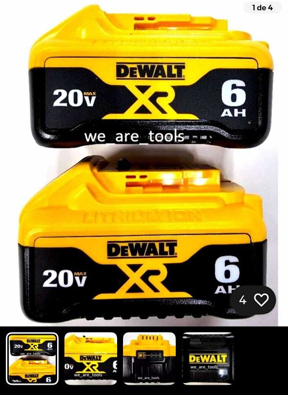 Dewalt New 6ah XR Battery 20v 2x $199 Nuevas