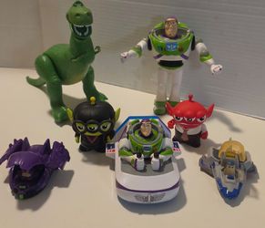 🚀🌟 Disney Pixar Toy Story Figure & Vehicle Collection – 7 Piece Lot! 🦖👽