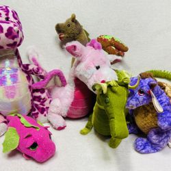 Mythical Creatures Dragon Plush Toy Lot Sparkly Cuddly Dragon Toys
