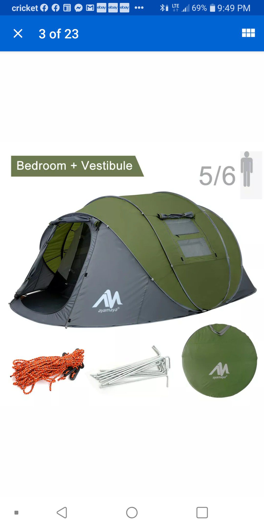 Tent for camping