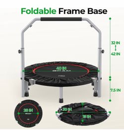 BCAN SP2 40/48" Foldable Mini Rebounder Trampoline for Adults, 330/440 lbs Capacity,