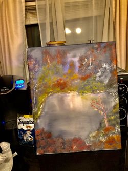 Purple Pond Oil painting