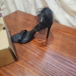 New New Black Heeels With Bows 7 Half Ladies 100 Happy Mothers Day Gift 