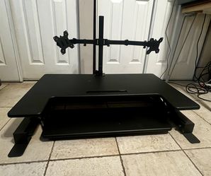 Dual Monitor Sit-Stand Desk Converter - Including Screens