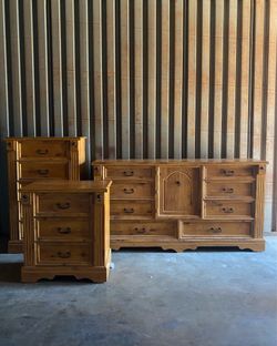 Solid Pine Dresser / Chest / Nightstand Set