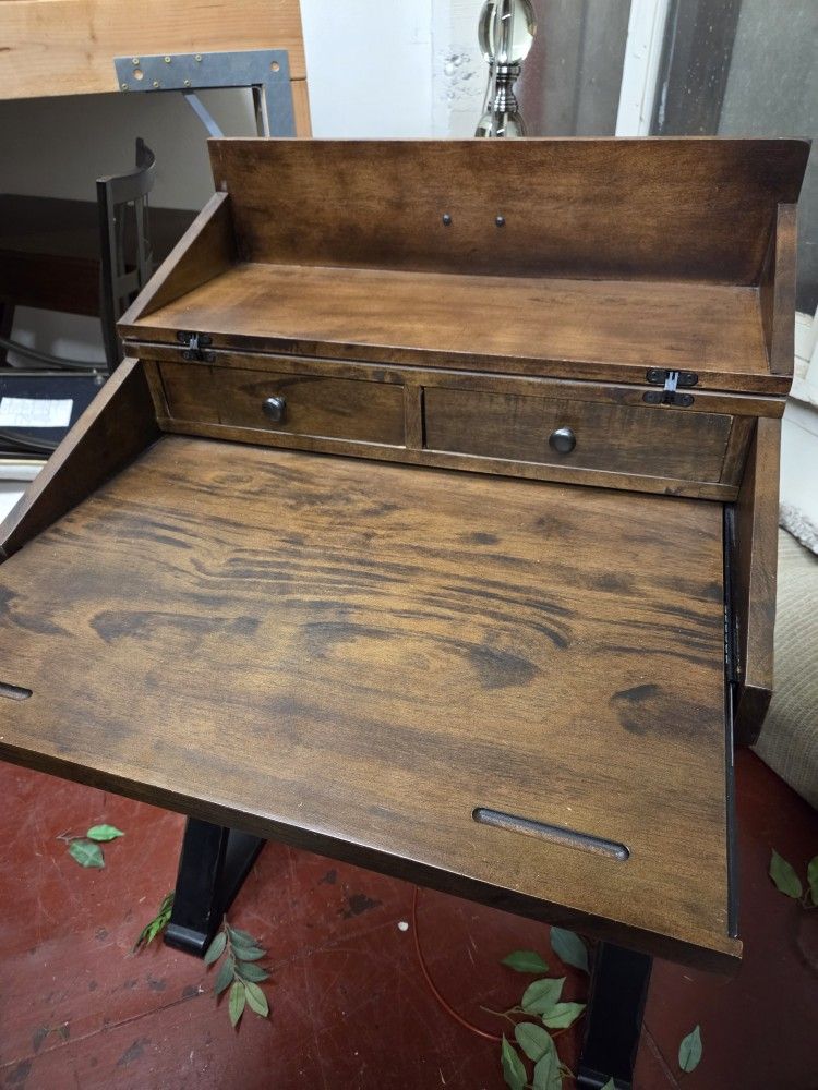 Lovely Desk Wood Pier One Great For Small Spaces