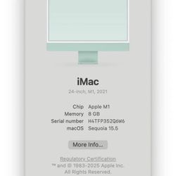 iMac 24-inch, M1, 2021 Green