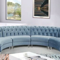Anabella Velvet Sky 4pc. Sectional

