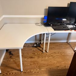 White Corner Ikea Desk