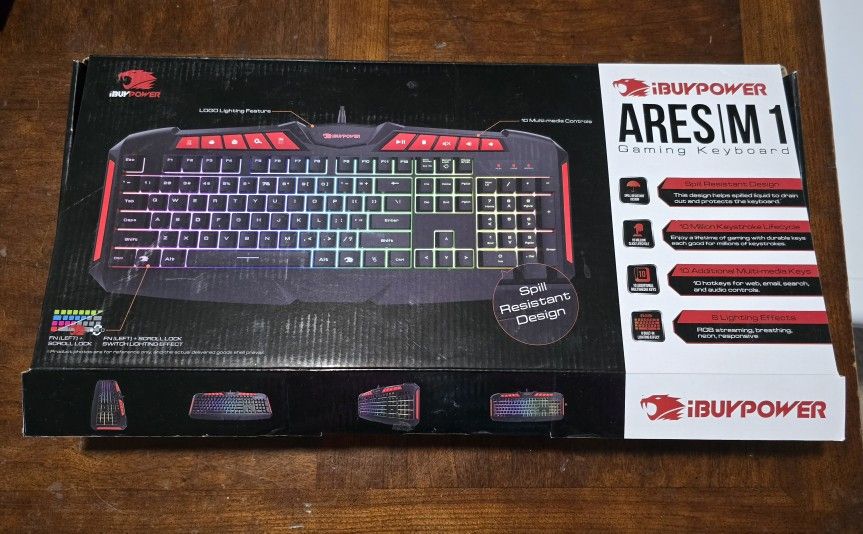 iBUYPOWER Ares M1 RGB Gaming Keyboard โ Like New!