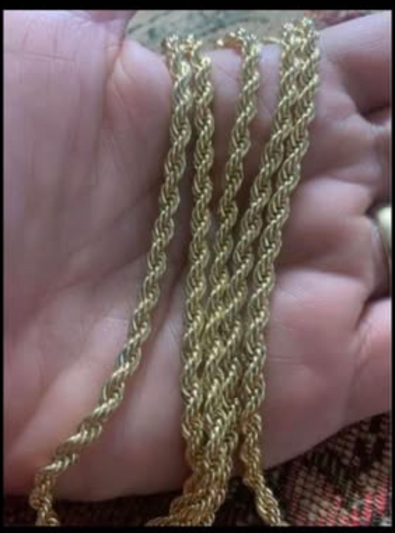 4MM Rope Chain Necklace 24" Inches